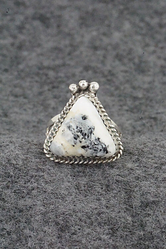 White Buffalo & Sterling Silver Ring - Judy Largo - Size 5.5