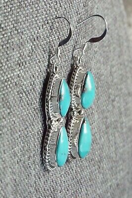 Turquoise & Sterling Silver Earrings - Verley Betone - High Lonesome Trading