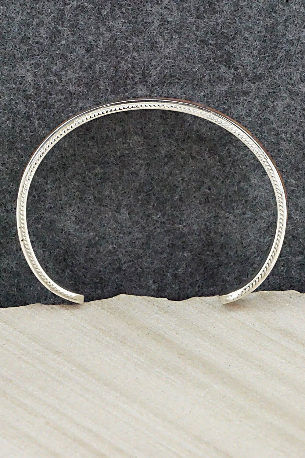 Spiny Oyster & Sterling Silver Inlay Bracelet - Rickel Booqua