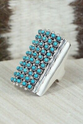 Turquoise & Sterling Silver Ring - Stephen Haloo - Size 7.5