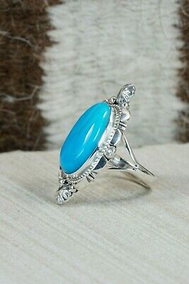 Navajo Turquoise & Sterling Silver Ring - Daniel Benally - Size 8.25
