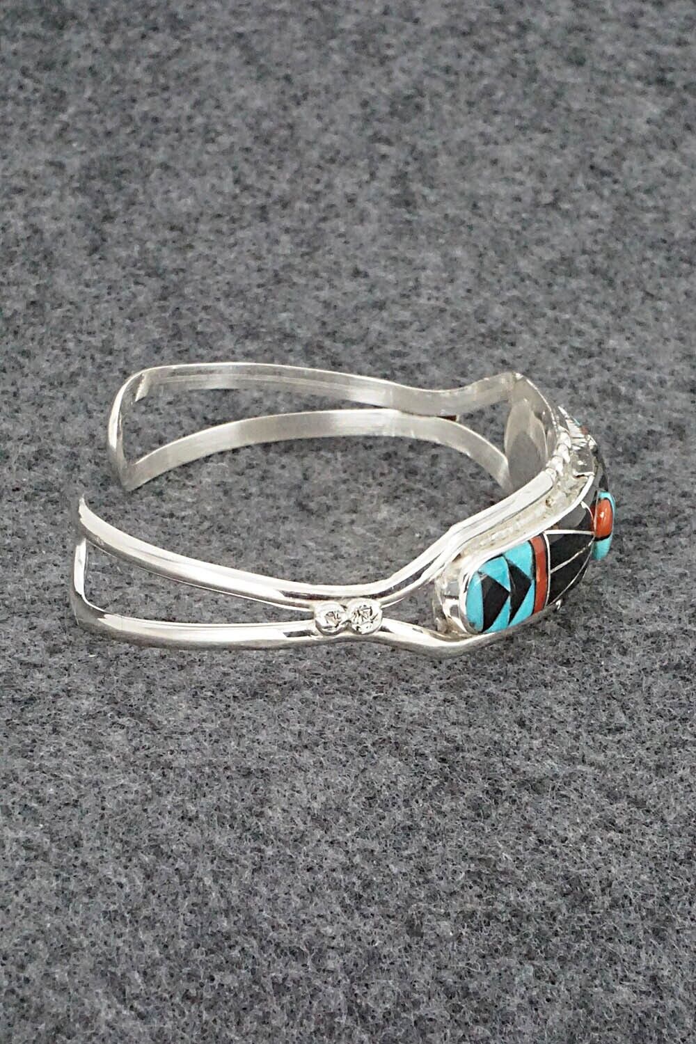 Multi Stone & Sterling Silver Inlay Bracelet - Ola Eriacho