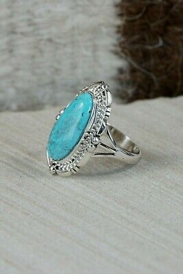 Navajo Turquoise & Sterling Silver Ring - Daniel Benally - Size 7