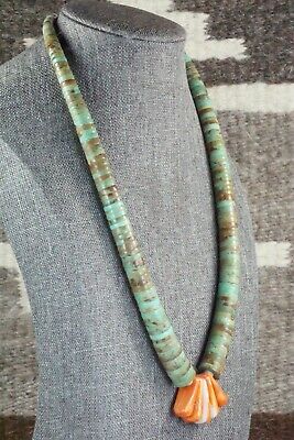 Turquoise & Spiny Oyster Necklace - Lupe Lovato