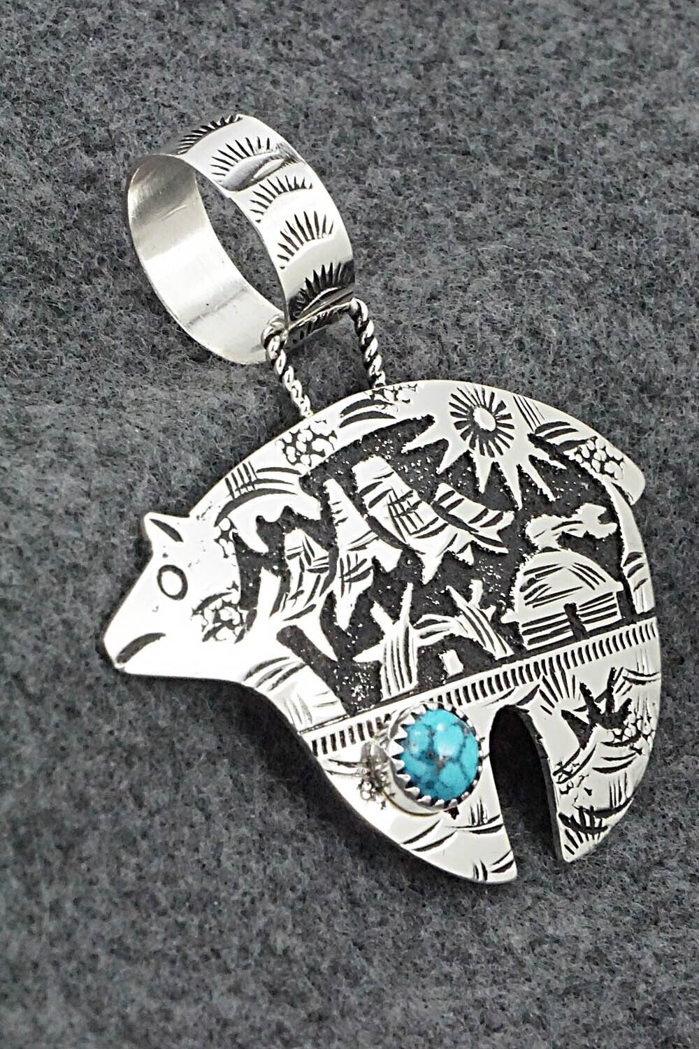 Turquoise & Sterling Silver Pendant - Richard Singer