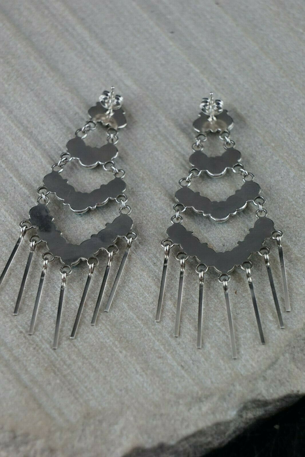 Zuni Turquoise and Sterling Silver Earrings - Dixie Booqua