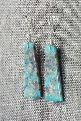 Turquoise & Sterling Silver Earrings - Lester Abeyta - Santo Domingo