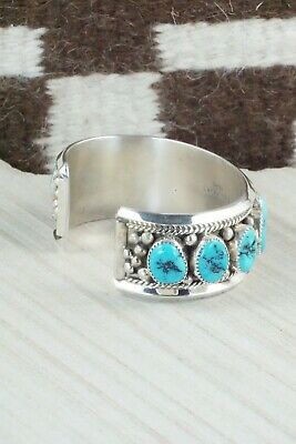 Turquoise & Sterling Silver Bracelet - Leslie Nez