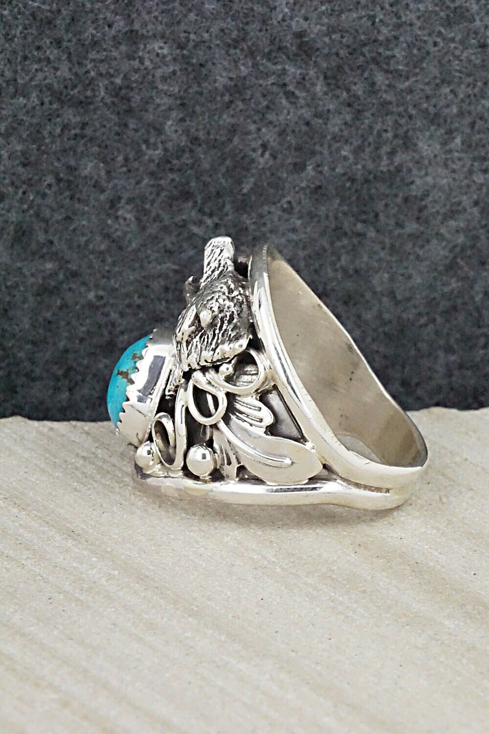 Turquoise & Sterling Silver Ring - Jeannette Saunders - Size 11.5