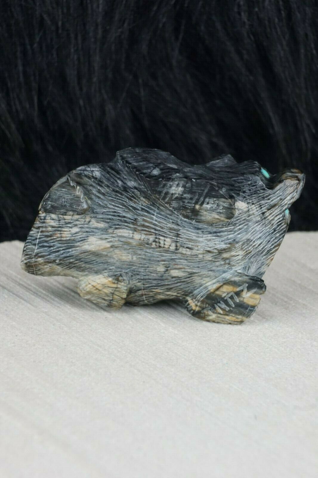 Badger Zuni Fetish Carving - Alvin Haloo - High Lonesome Trading