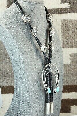Turquoise & Sterling Silver Bolo Tie - Raymond Delgarito