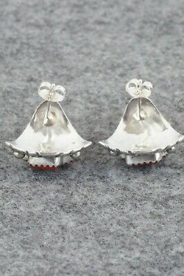 Coral & Sterling Silver Earrings - Melvin Chee
