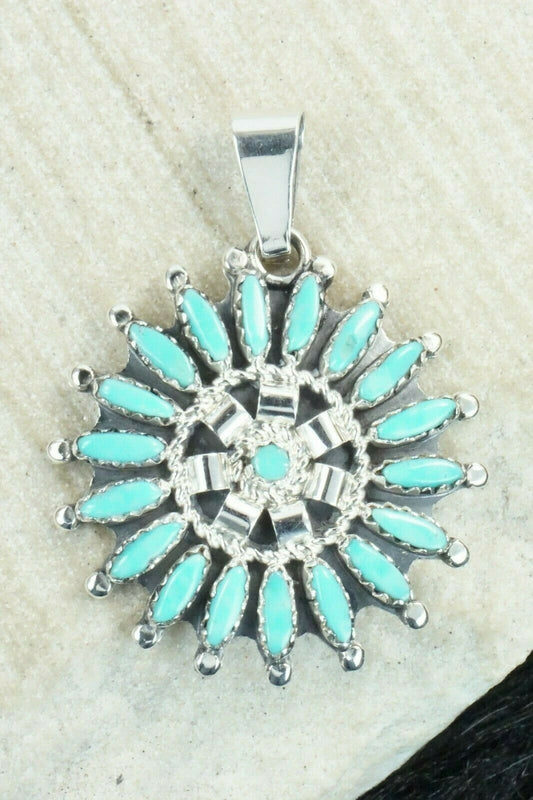Turquoise & Sterling Silver Pendant - Nathaniel Nez