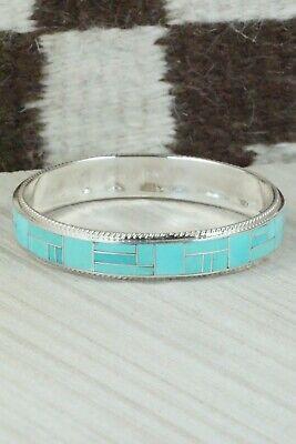 Turquoise & Sterling Silver Bangle Bracelet - Ricky Booqua - High Lonesome Trading