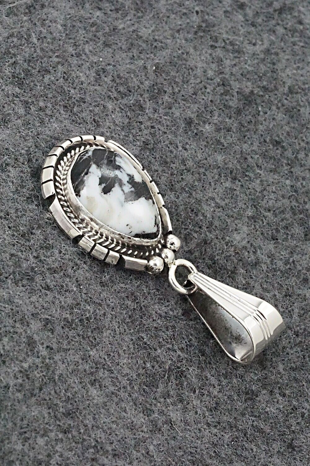 White Buffalo & Sterling Silver Pendant - Samuel Yellowhair
