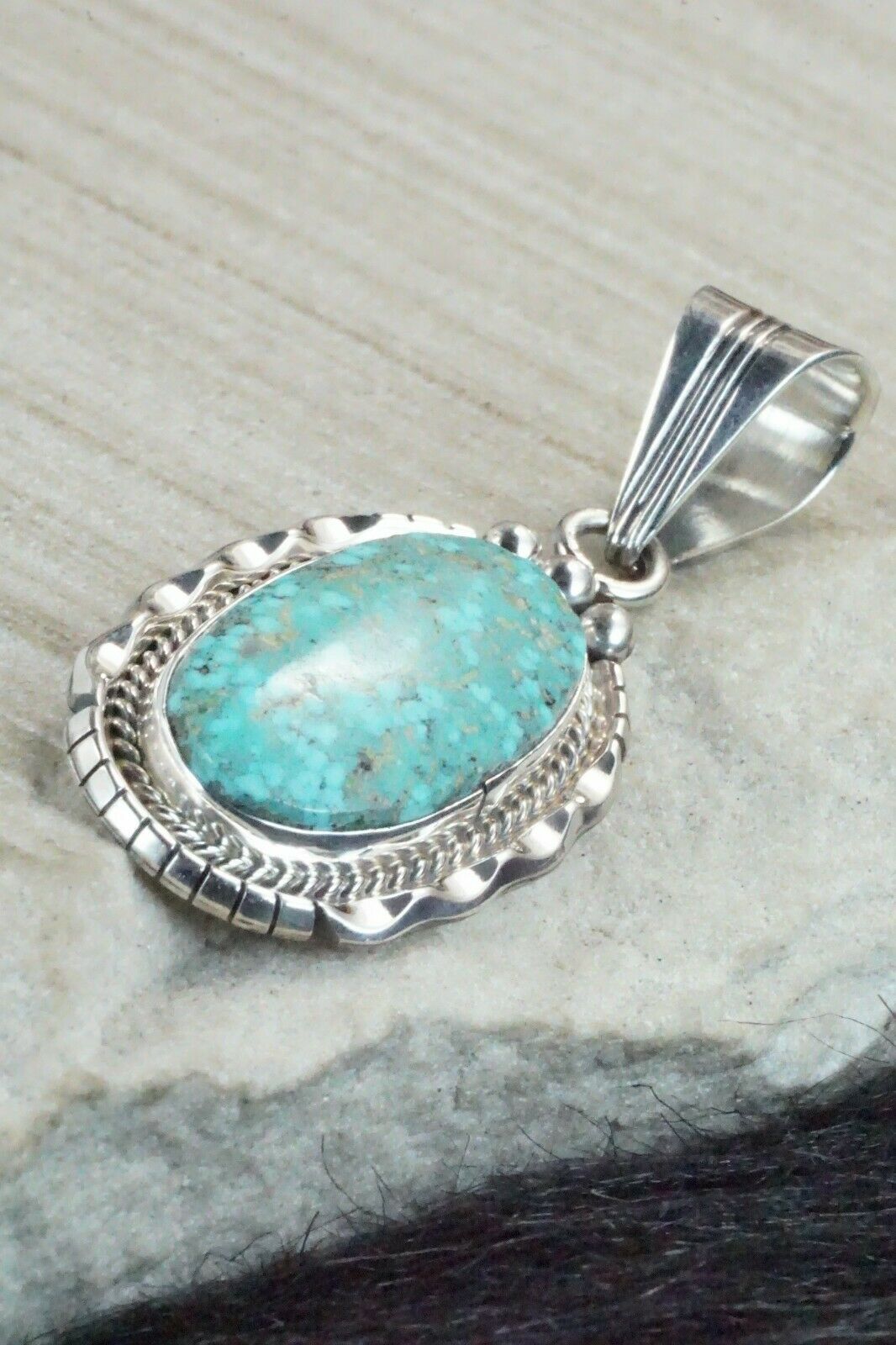 Turquoise & Sterling Silver Pendant - Samuel Yellowhair