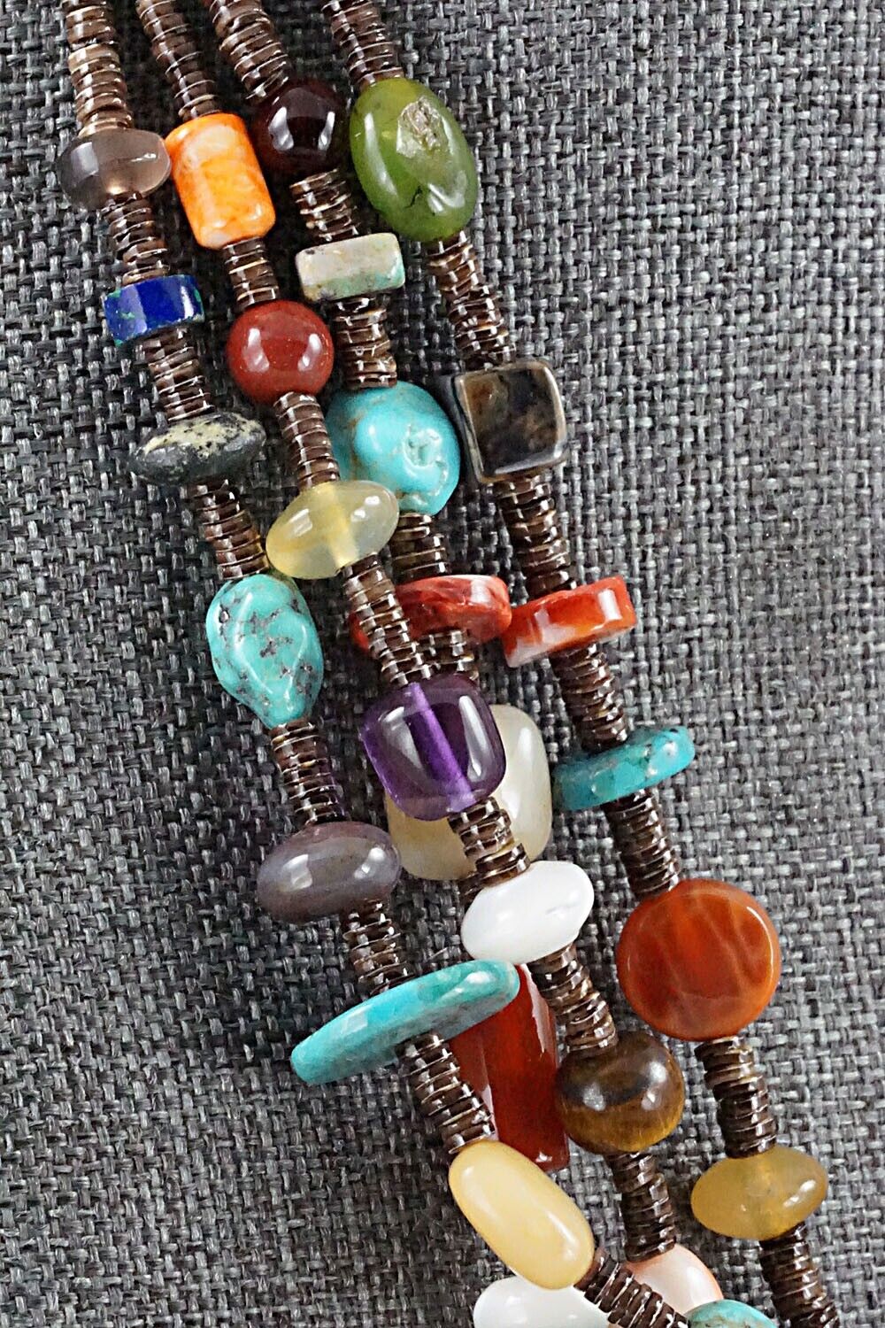 Multi Stone and Sterling Silver Necklace - Helen Tsosie