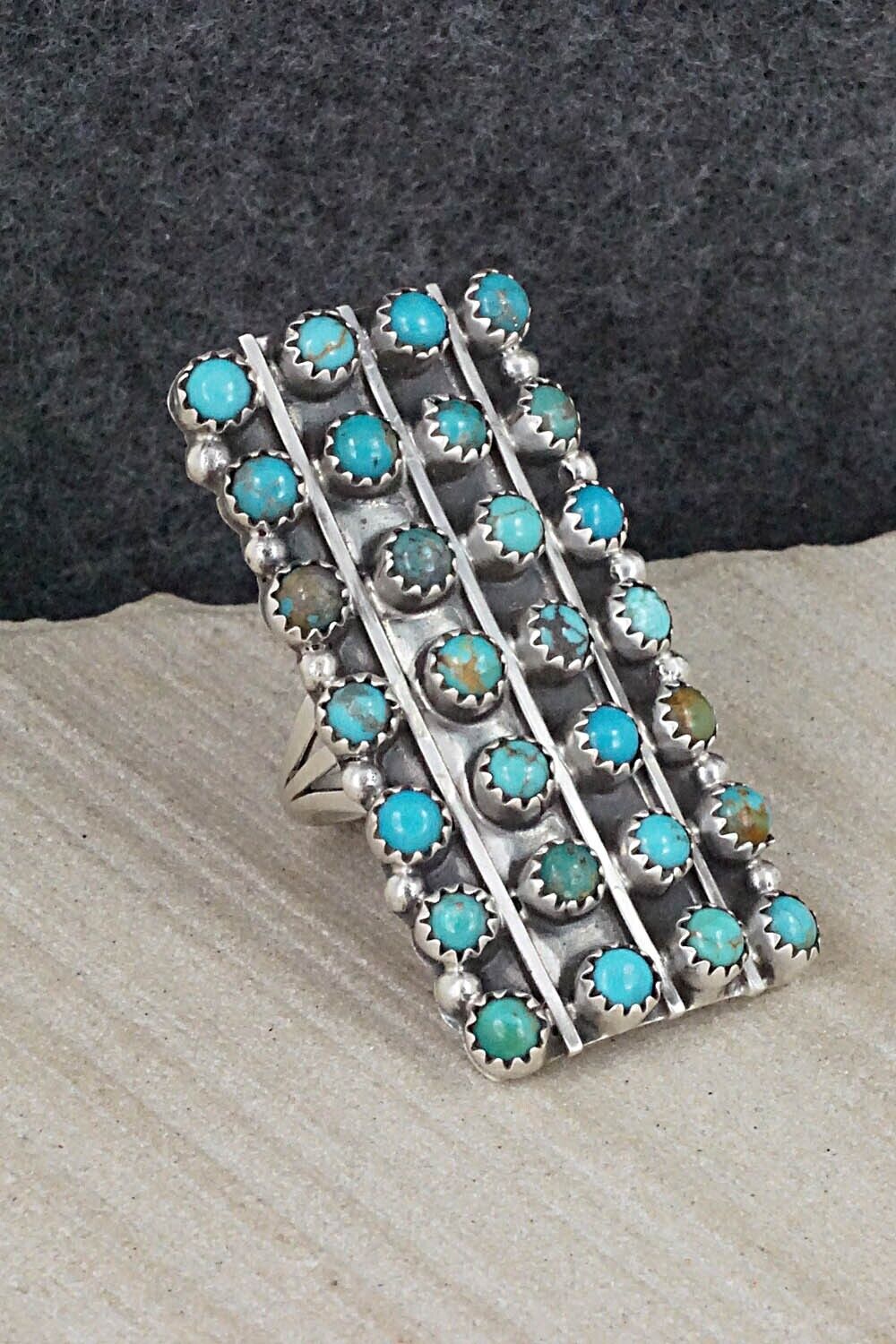 Turquoise & Sterling Silver Ring - Roberta Begay - Size 8