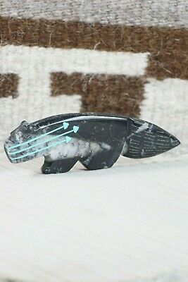 Wolf Zuni Fetish Carving - Kenric Laiwakete - High Lonesome Trading