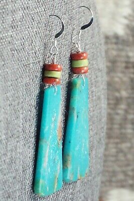 Turquoise & Sterling Silver Earrings - Lupe Lovato