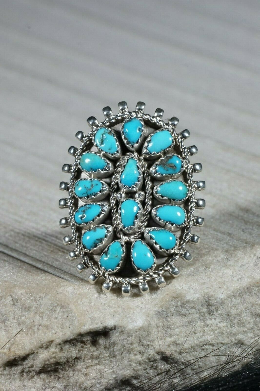 Navajo Sterling Silver & Turquoise Ring - Eric Wilson - Size 7 - High Lonesome Trading