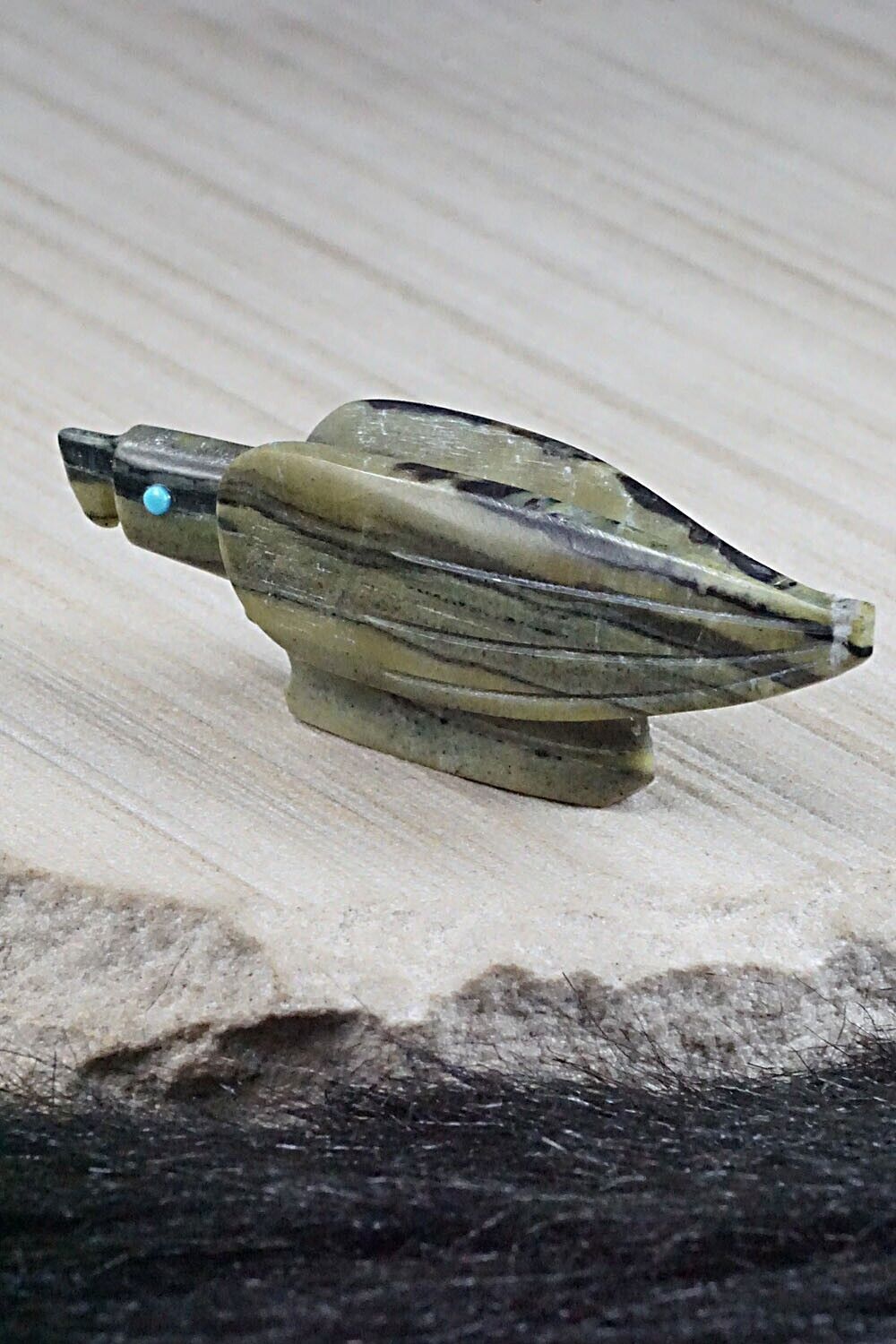 Eagle Zuni Fetish Carving - Ronnie Lunasee
