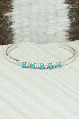 Turquoise & Sterling Silver Bracelet - Mary Leekity