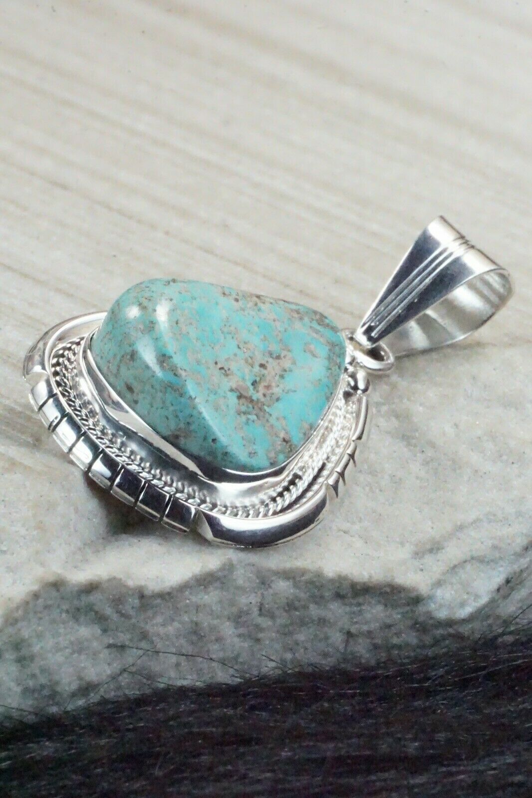 Turquoise & Sterling Silver Pendant - Samuel Yellowhair