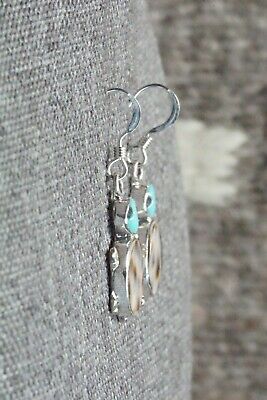 Turquoise, Shell & Sterling Silver Earrings - Kathryn Qualo