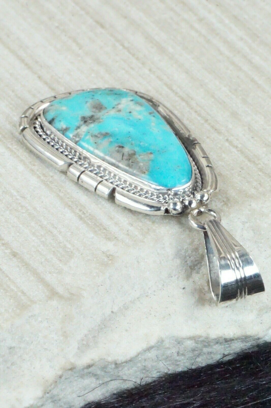 Turquoise and Sterling Silver Pendant - Samuel Yellowhair