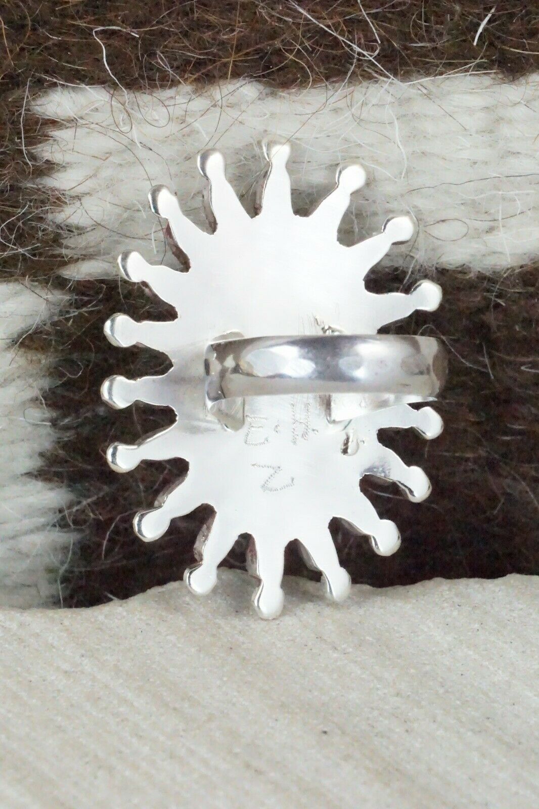 Turquoise & Sterling Silver Ring - Evonne Hustito - Size 5.75 - High Lonesome Trading