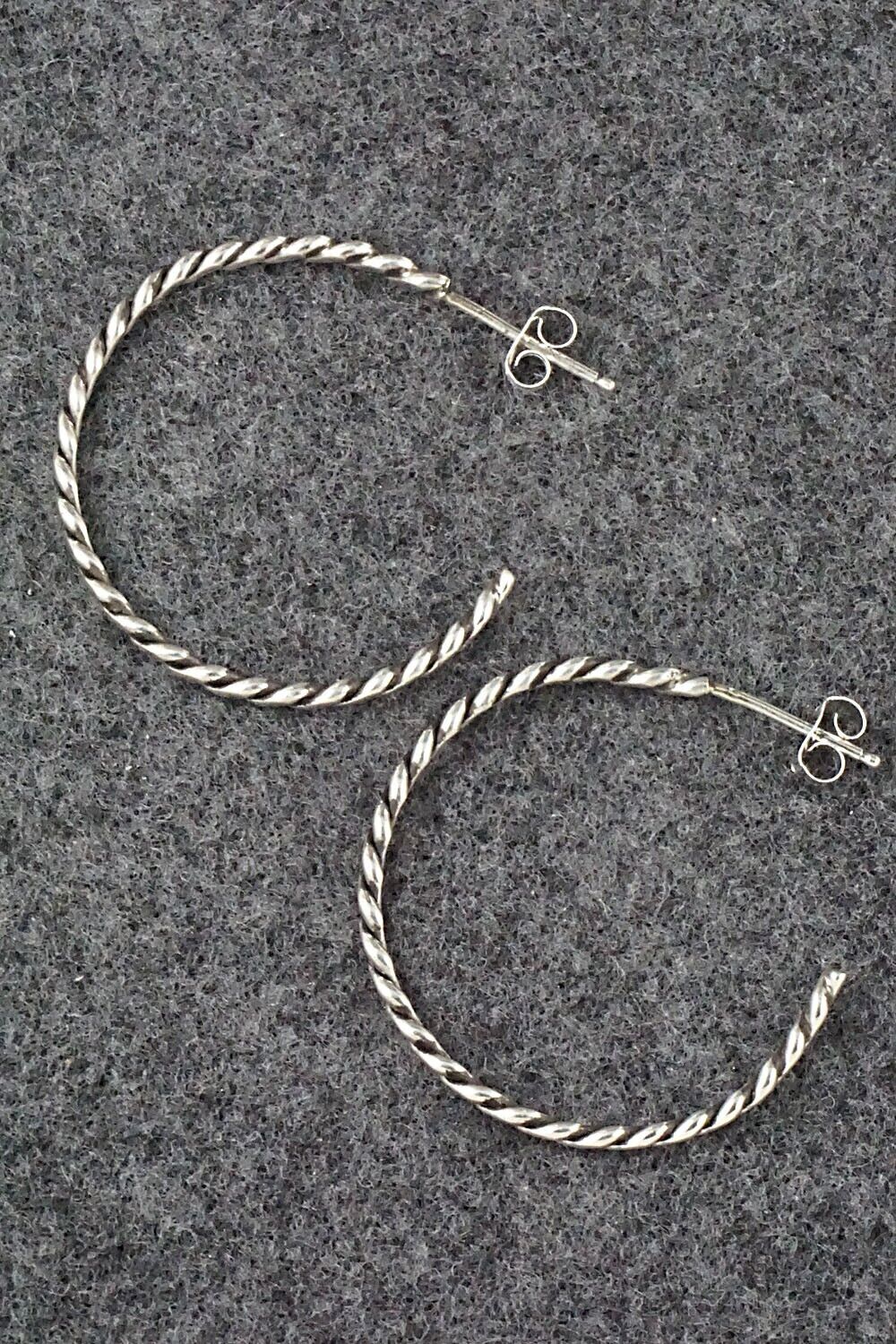 Sterling Silver Hoop Earrings - Elaine Tahe