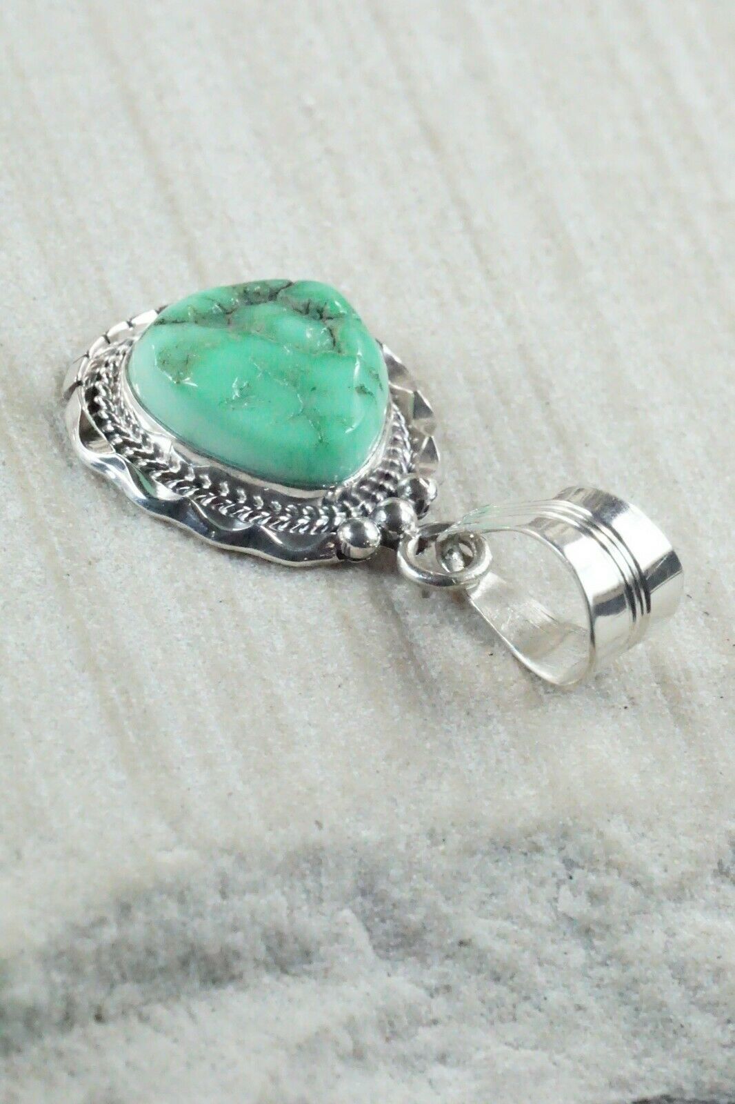 Turquoise & Sterling Silver Pendant - Native American