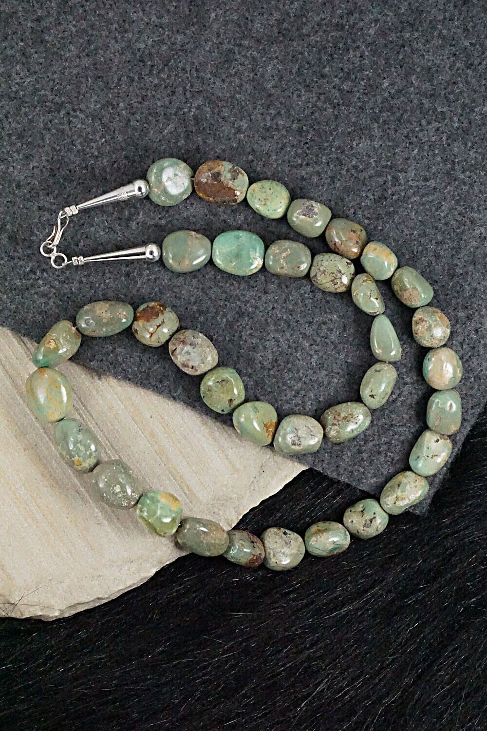 Turquoise and Sterling Silver Necklace - Louise Joe