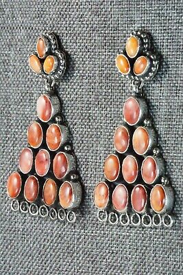 Spiny Oyster and Sterling Silver Earrings - Renelle Perry