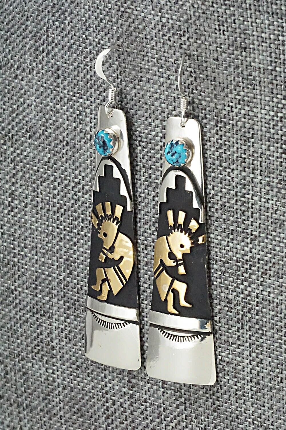 Turquoise & Sterling Silver Earrings - Rosita Singer