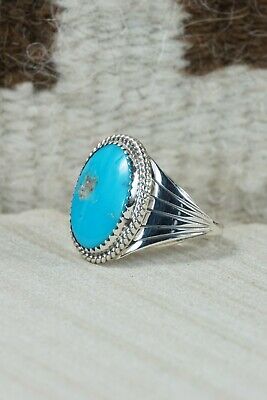 Navajo Turquoise and Sterling Silver Ring - Bobby Platero - 9.25