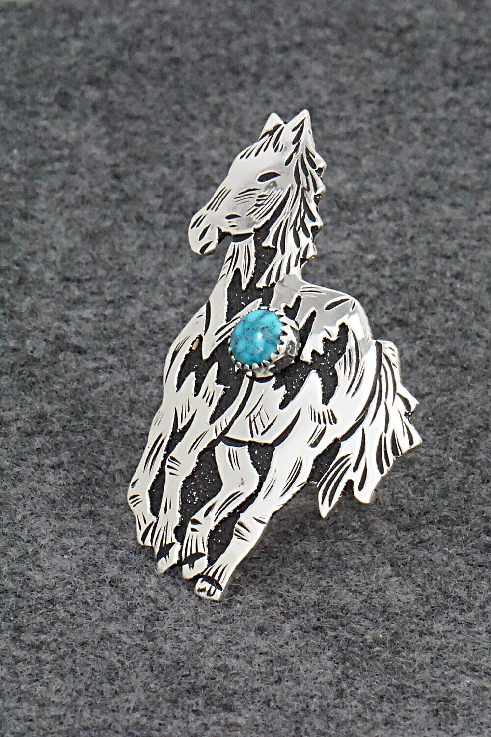 Turquoise & Sterling Silver Ring - Richard Singer - Size 8 (Adj.)