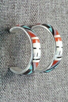 Multi Stone Inlay & Sterling Silver Earrings - Delberta Boone