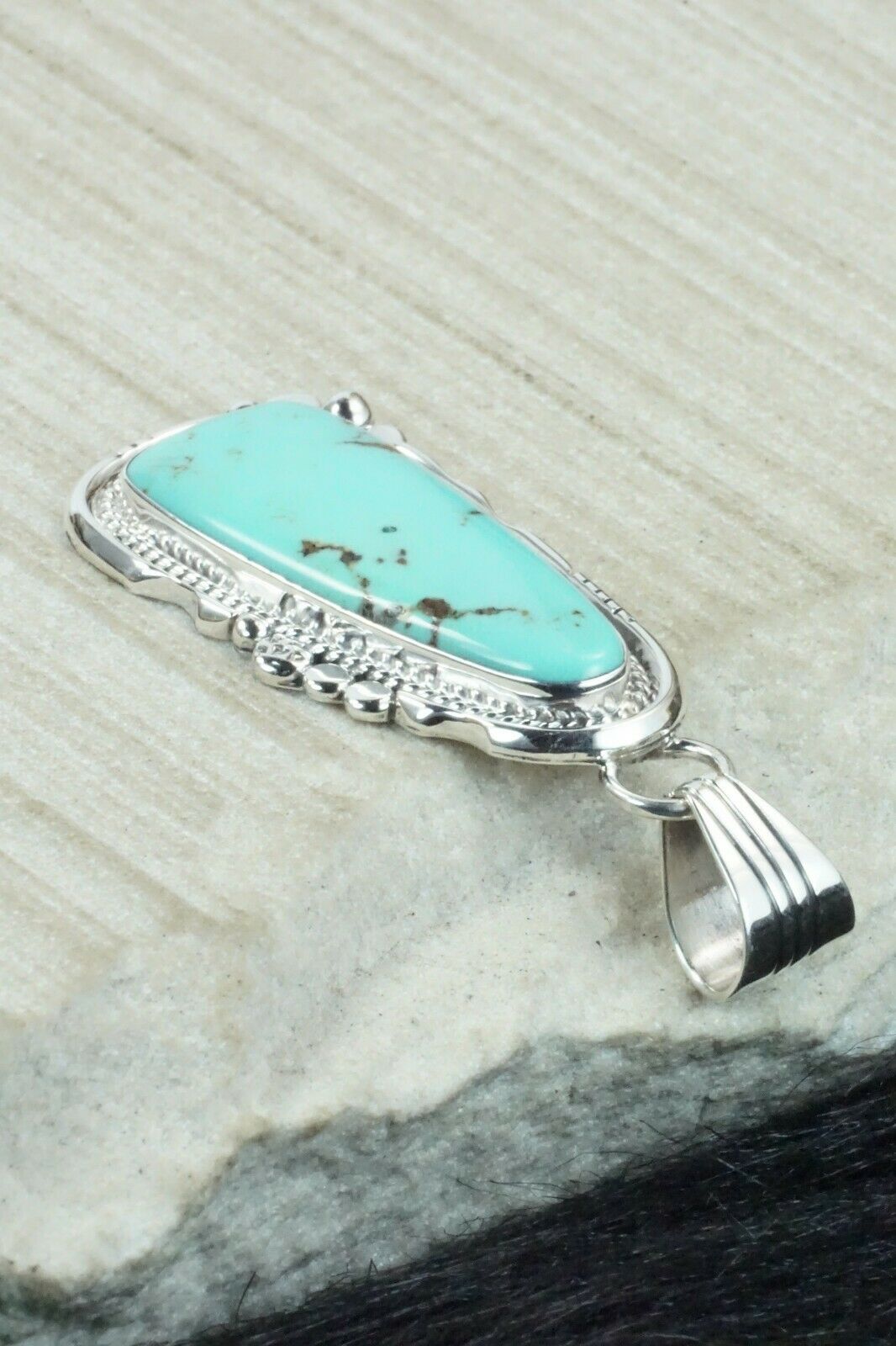 Turquoise and Sterling Silver Pendant - Daniel Benally