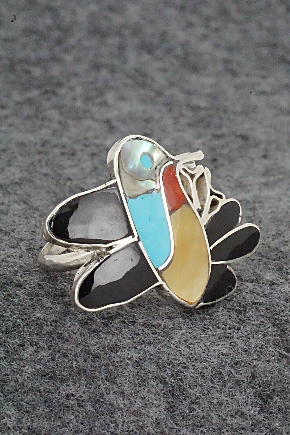 Multi Stone & Sterling Silver Ring - Lenora Gia - Size 7.25