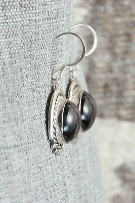 Onyx & Sterling Silver Earrings - Navajo
