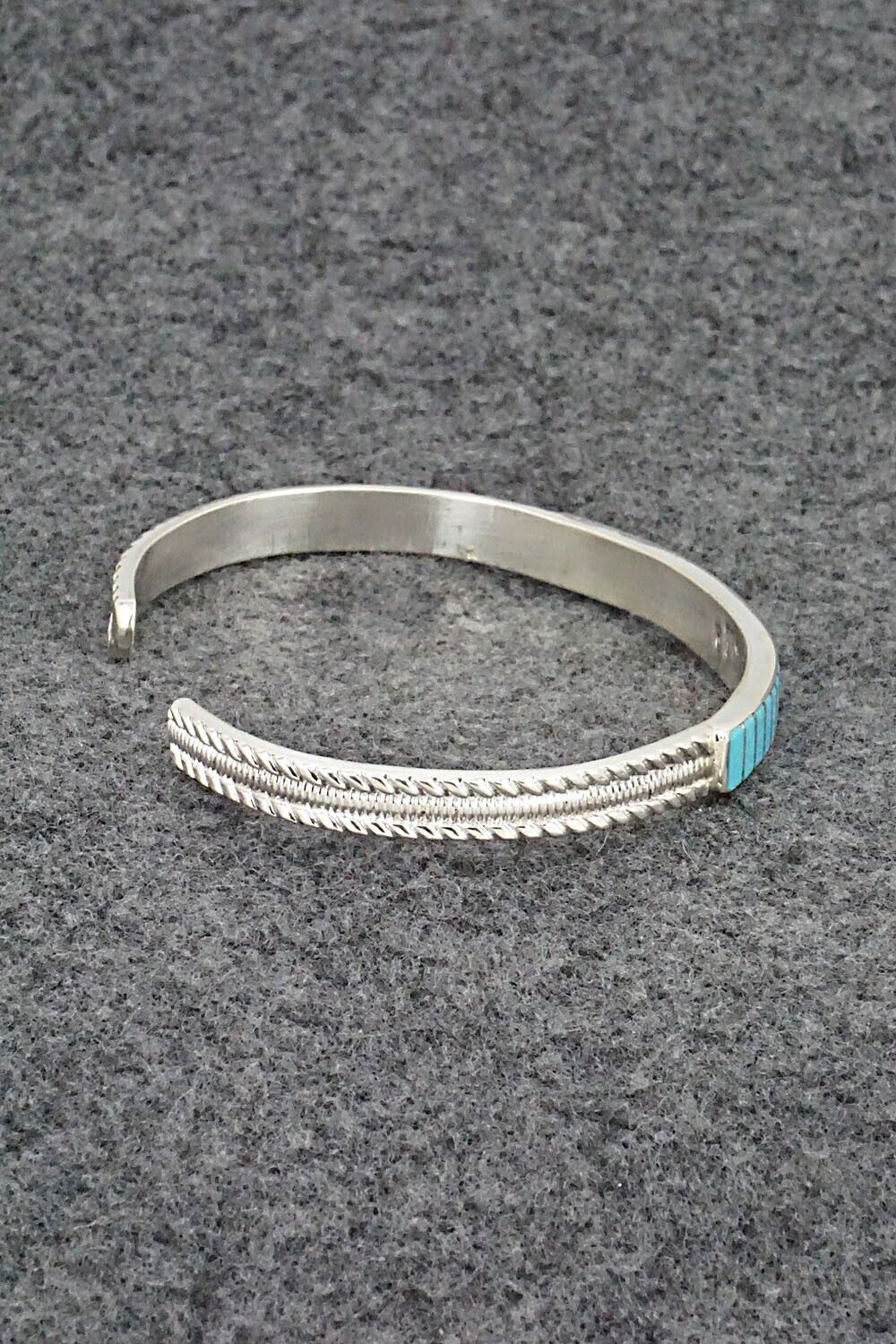 Turquoise & Sterling Silver Inlay Bracelet - Orlando Laweka