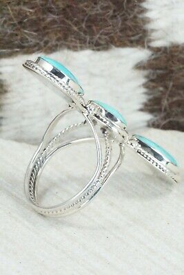 Turquoise and Sterling Silver Ring - Bucky Belin - Size 11.75