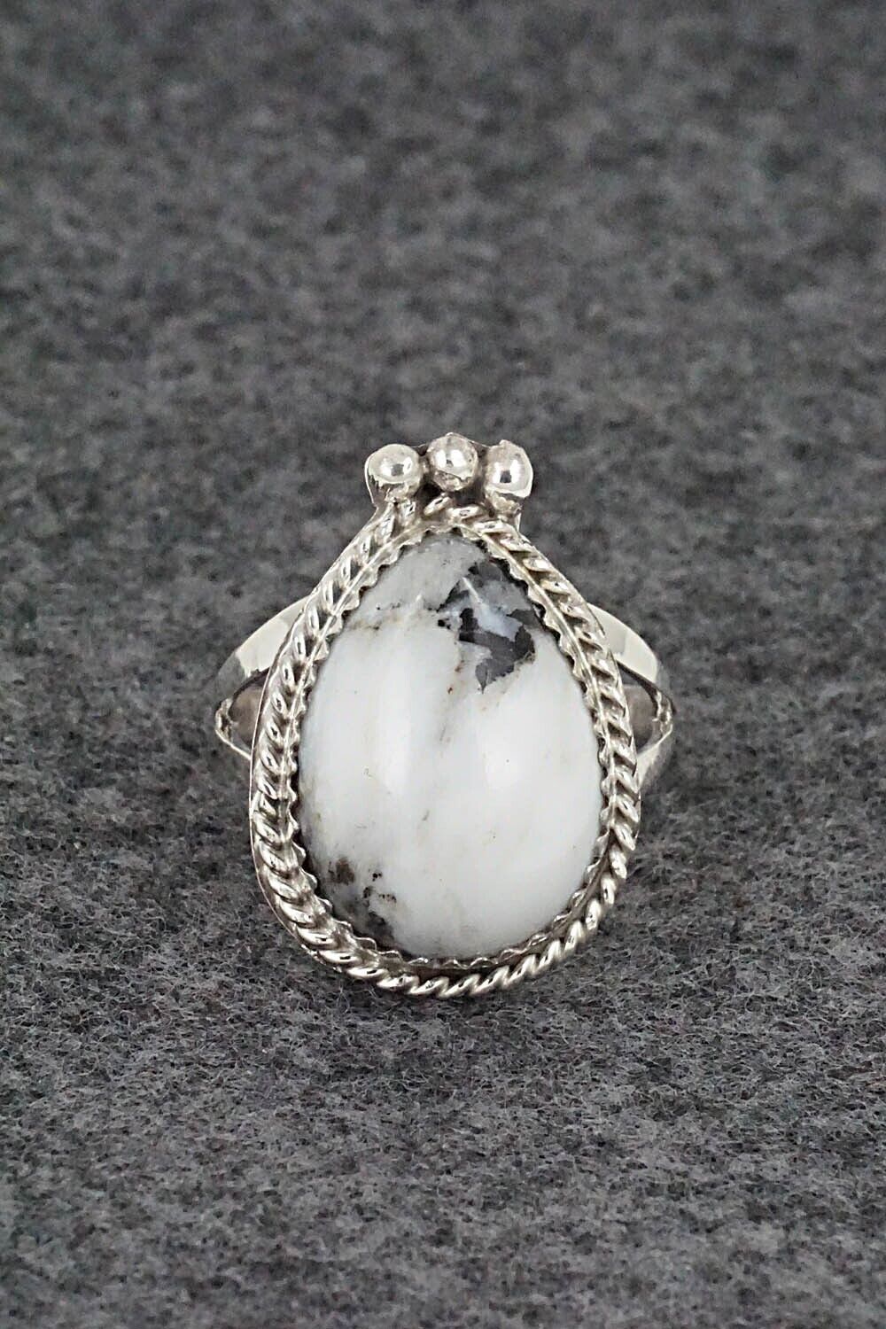 White Buffalo & Sterling Silver Ring - Robert Martinez - Size 7.5