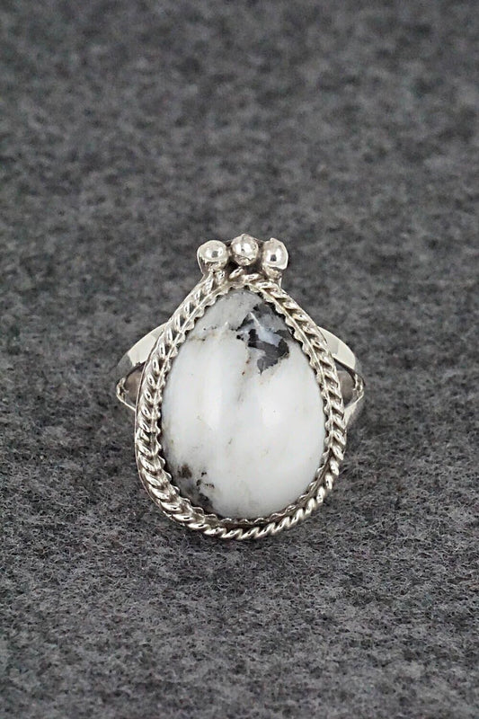White Buffalo & Sterling Silver Ring - Robert Martinez - Size 7.5