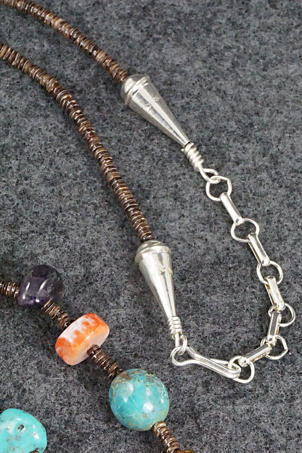 Multi Stone and Sterling Silver Necklace - Helen Tsosie