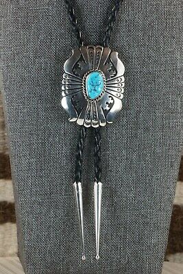 Navajo Turquoise & Sterling Silver Bolo Tie - Richard Singer