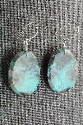 Turquoise & Sterling Silver Earrings - Lester Abeyta - Santo Domingo