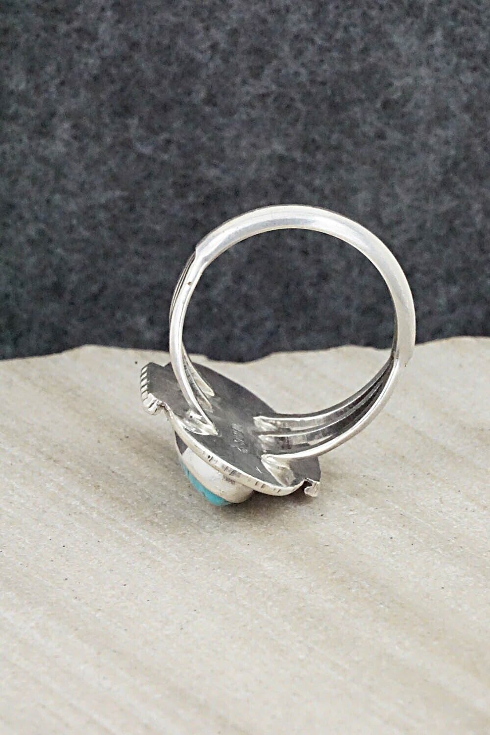 Turquoise & Sterling Silver Ring - Samuel Yellowhair - Size 7